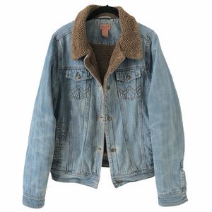WRANGLER Sherpa Lined Denim / Jean Jacket | Women’s Large